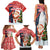 Russia Christmas Family Matching Tank Maxi Dress and Hawaiian Shirt with Dancing Santa Christmas Tree Lights and Red Snowflake - Wonder Print Shop