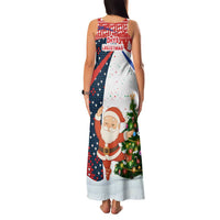 Russia Christmas Family Matching Tank Maxi Dress and Hawaiian Shirt with Dancing Santa Christmas Tree Lights and Red Snowflake - Wonder Print Shop