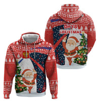 Russia Christmas Hoodie with Dancing Santa Christmas Tree Lights and Red Snowflake - Wonder Print Shop