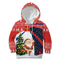 Russia Christmas Kid Hoodie with Dancing Santa Christmas Tree Lights and Red Snowflake - Wonder Print Shop
