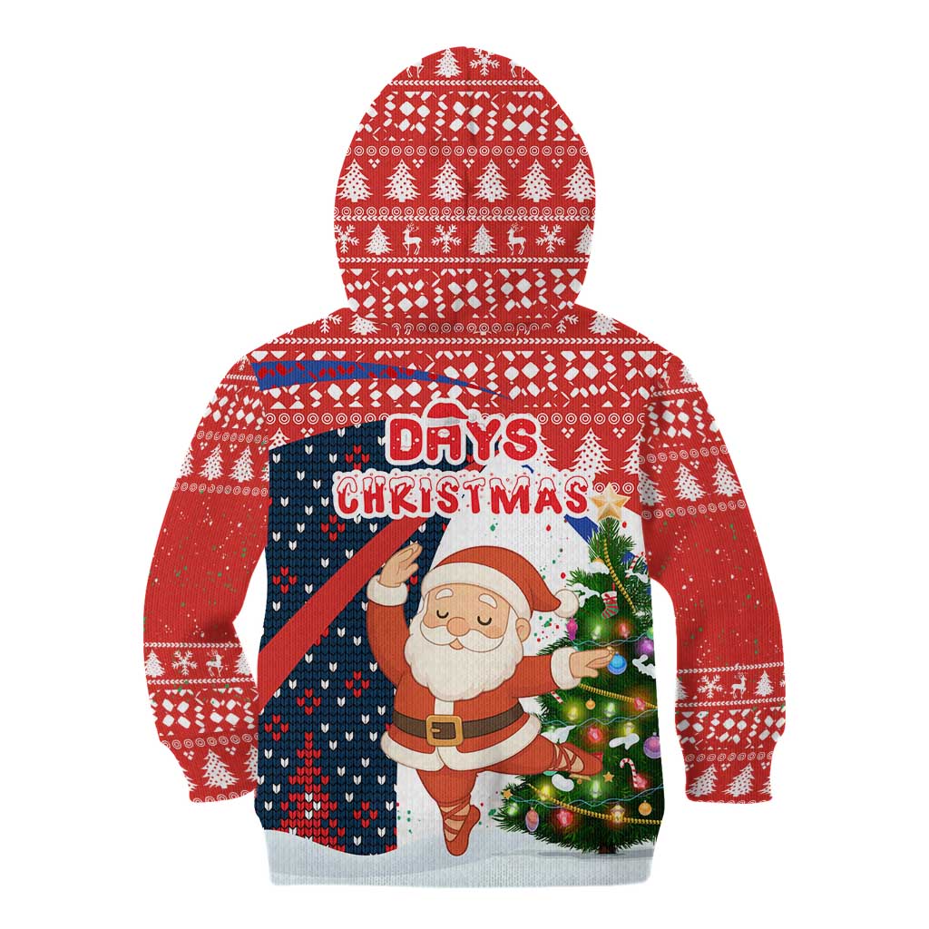 Russia Christmas Kid Hoodie with Dancing Santa Christmas Tree Lights and Red Snowflake - Wonder Print Shop