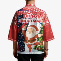 Russia Christmas Kimono with Dancing Santa Christmas Tree Lights and Red Snowflake - Wonder Print Shop