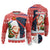 Russia Christmas Ugly Christmas Sweater with Dancing Santa Christmas Tree Lights and Red Snowflake - Wonder Print Shop