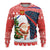 Russia Christmas Ugly Christmas Sweater with Dancing Santa Christmas Tree Lights and Red Snowflake - Wonder Print Shop