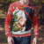 Russia Christmas Ugly Christmas Sweater with Dancing Santa Christmas Tree Lights and Red Snowflake - Wonder Print Shop