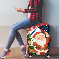 Russia Christmas Luggage Cover with Dancing Santa Christmas Tree Lights and Red Snowflake - Wonder Print Shop