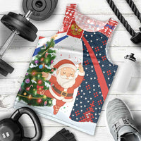 Russia Christmas Men Tank Top with Dancing Santa Christmas Tree Lights and Red Snowflake - Wonder Print Shop