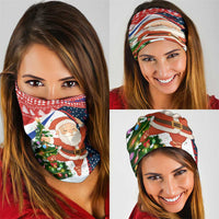 Russia Christmas Neck Gaiter with Dancing Santa Christmas Tree Lights and Red Snowflake - Wonder Print Shop