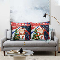 Russia Christmas Pillow Cover with Dancing Santa Christmas Tree Lights and Red Snowflake - Wonder Print Shop