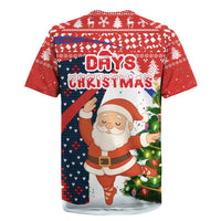 Russia Christmas Rugby Jersey with Dancing Santa Christmas Tree Lights and Red Snowflake - Wonder Print Shop
