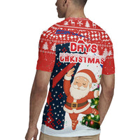Russia Christmas Rugby Jersey with Dancing Santa Christmas Tree Lights and Red Snowflake - Wonder Print Shop