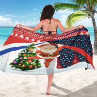 Russia Christmas Sarong with Dancing Santa Christmas Tree Lights and Red Snowflake - Wonder Print Shop