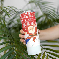 Russia Christmas Skinny Tumbler with Dancing Santa Christmas Tree Lights and Red Snowflake - Wonder Print Shop