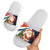 Russia Christmas Slide Sandals with Dancing Santa Christmas Tree Lights and Red Snowflake - Wonder Print Shop