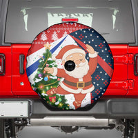 Russia Christmas Spare Tire Cover with Dancing Santa Christmas Tree Lights and Red Snowflake - Wonder Print Shop