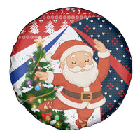 Russia Christmas Spare Tire Cover with Dancing Santa Christmas Tree Lights and Red Snowflake - Wonder Print Shop