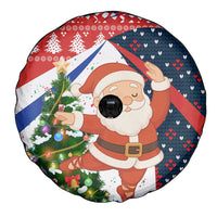 Russia Christmas Spare Tire Cover with Dancing Santa Christmas Tree Lights and Red Snowflake - Wonder Print Shop