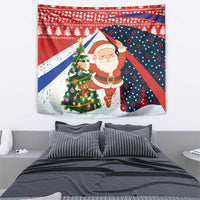 Russia Christmas Tapestry with Dancing Santa Christmas Tree Lights and Red Snowflake - Wonder Print Shop