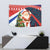Russia Christmas Tapestry with Dancing Santa Christmas Tree Lights and Red Snowflake - Wonder Print Shop