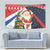 Russia Christmas Tapestry with Dancing Santa Christmas Tree Lights and Red Snowflake - Wonder Print Shop
