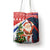 Russia Christmas Tote Bag with Dancing Santa Christmas Tree Lights and Red Snowflake - Wonder Print Shop