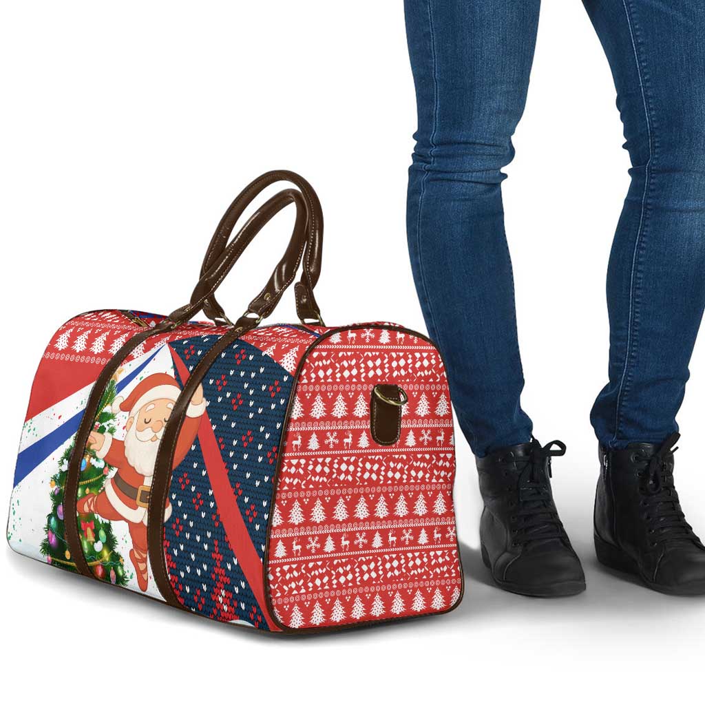 Russia Christmas Travel Bag with Dancing Santa Christmas Tree Lights and Red Snowflake - Wonder Print Shop
