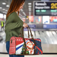 Russia Christmas Travel Bag with Dancing Santa Christmas Tree Lights and Red Snowflake - Wonder Print Shop