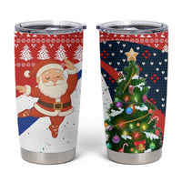 Russia Christmas Tumbler Cup with Dancing Santa Christmas Tree Lights and Red Snowflake - Wonder Print Shop