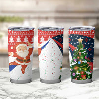 Russia Christmas Tumbler Cup with Dancing Santa Christmas Tree Lights and Red Snowflake - Wonder Print Shop