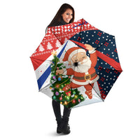 Russia Christmas Umbrella with Dancing Santa Christmas Tree Lights and Red Snowflake - Wonder Print Shop