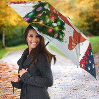 Russia Christmas Umbrella with Dancing Santa Christmas Tree Lights and Red Snowflake - Wonder Print Shop