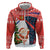 Russia Christmas Zip Hoodie with Dancing Santa Christmas Tree Lights and Red Snowflake - Wonder Print Shop