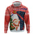 Russia Christmas Zip Hoodie with Dancing Santa Christmas Tree Lights and Red Snowflake - Wonder Print Shop