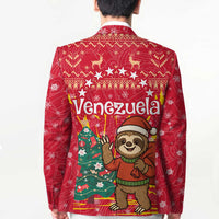 Venezuela Christmas Blazer with Santa Sloth Christmas Tree Stars and Red Festive - Wonder Print Shop
