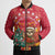 Venezuela Christmas Bomber Puffer Jacket with Santa Sloth Christmas Tree Stars and Red Festive - Wonder Print Shop