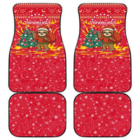 Venezuela Christmas Car Mats with Santa Sloth Christmas Tree Stars and Red Festive - Wonder Print Shop