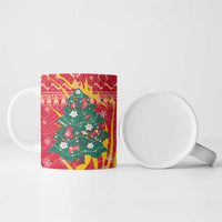 Venezuela Christmas Ceramic Mug with Santa Sloth Christmas Tree Stars and Red Festive - Wonder Print Shop