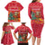 Venezuela Christmas Family Matching Long Sleeve Bodycon Dress and Hawaiian Shirt with Santa Sloth Christmas Tree Stars and Red Festive - Wonder Print Shop