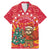Venezuela Christmas Family Matching Mermaid Dress and Hawaiian Shirt with Santa Sloth Christmas Tree Stars and Red Festive - Wonder Print Shop