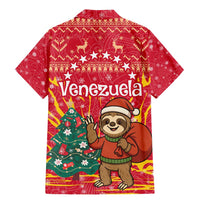 Venezuela Christmas Family Matching Mermaid Dress and Hawaiian Shirt with Santa Sloth Christmas Tree Stars and Red Festive - Wonder Print Shop