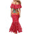 Venezuela Christmas Family Matching Mermaid Dress and Hawaiian Shirt with Santa Sloth Christmas Tree Stars and Red Festive - Wonder Print Shop