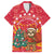 Venezuela Christmas Family Matching Off The Shoulder Long Sleeve Dress and Hawaiian Shirt with Santa Sloth Christmas Tree Stars and Red Festive - Wonder Print Shop
