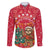 Venezuela Christmas Family Matching Off The Shoulder Long Sleeve Dress and Hawaiian Shirt with Santa Sloth Christmas Tree Stars and Red Festive - Wonder Print Shop