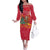 Venezuela Christmas Family Matching Off The Shoulder Long Sleeve Dress and Hawaiian Shirt with Santa Sloth Christmas Tree Stars and Red Festive - Wonder Print Shop
