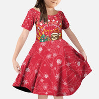 Venezuela Christmas Family Matching Off Shoulder Maxi Dress and Hawaiian Shirt with Santa Sloth Christmas Tree Stars and Red Festive - Wonder Print Shop