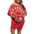 Venezuela Christmas Family Matching Off Shoulder Short Dress and Hawaiian Shirt with Santa Sloth Christmas Tree Stars and Red Festive - Wonder Print Shop