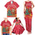 Venezuela Christmas Family Matching Tank Maxi Dress and Hawaiian Shirt with Santa Sloth Christmas Tree Stars and Red Festive - Wonder Print Shop