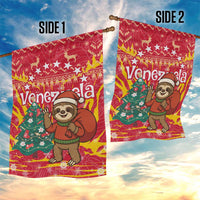 Venezuela Christmas Garden Flag with Santa Sloth Christmas Tree Stars and Red Festive - Wonder Print Shop