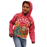 Venezuela Christmas Kid Hoodie with Santa Sloth Christmas Tree Stars and Red Festive - Wonder Print Shop