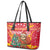 Venezuela Christmas Leather Tote Bag with Santa Sloth Christmas Tree Stars and Red Festive - Wonder Print Shop